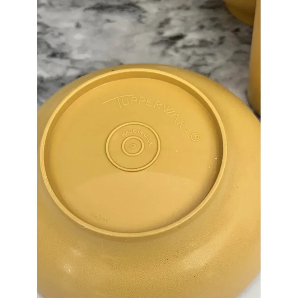 Vintage Tupperware Salad Cereal Bowls Harvest Gold